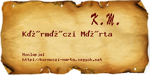 Körmöczi Márta névjegykártya