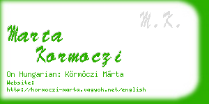 marta kormoczi business card